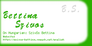 bettina szivos business card